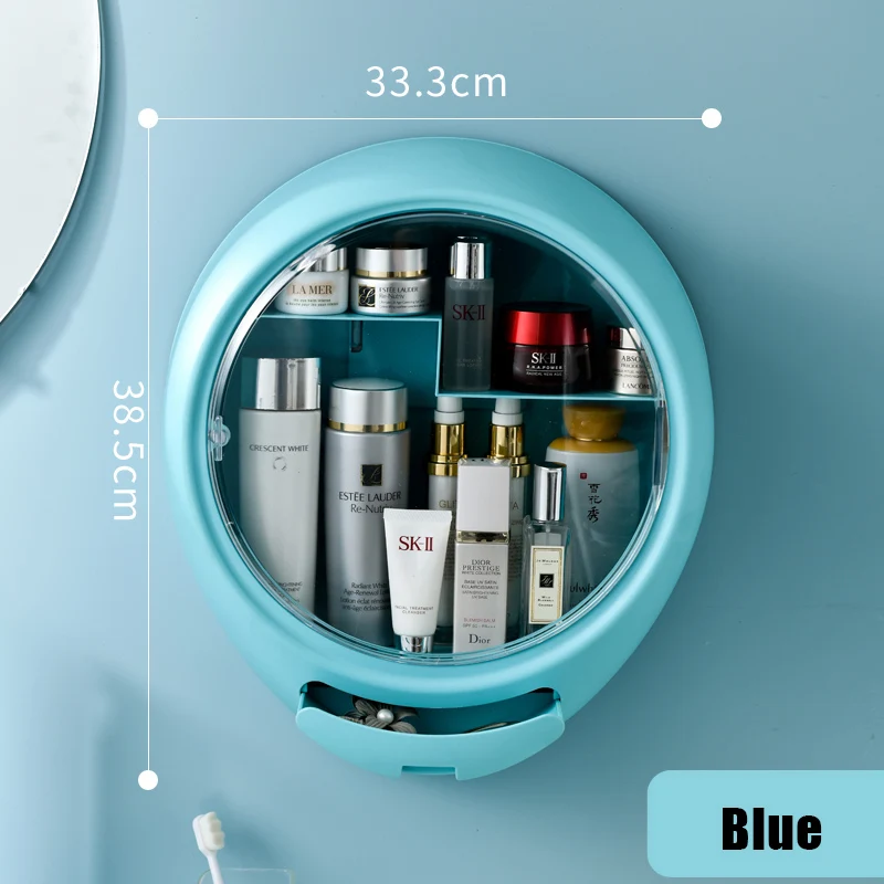Bathroom Wall-mounted Makeup Organizer Punch-free Large Capacity Jewelry Cosmetic Storage Box Women Skin Care Beauty Rack - Image 7