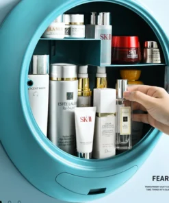 Bathroom Wall-mounted Makeup Organizer Punch-free Large Capacity Jewelry Cosmetic Storage Box Women Skin Care Beauty Rack