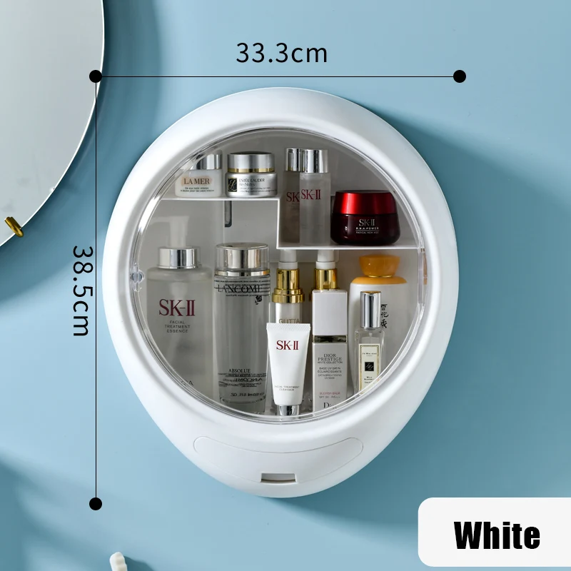Bathroom Wall-mounted Makeup Organizer Punch-free Large Capacity Jewelry Cosmetic Storage Box Women Skin Care Beauty Rack - Image 6