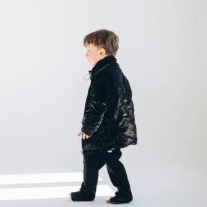 Alternative view of Kid's Wool Puff Jacket - Black - Natural, Non-Toxic & Insulated with 100% Wool