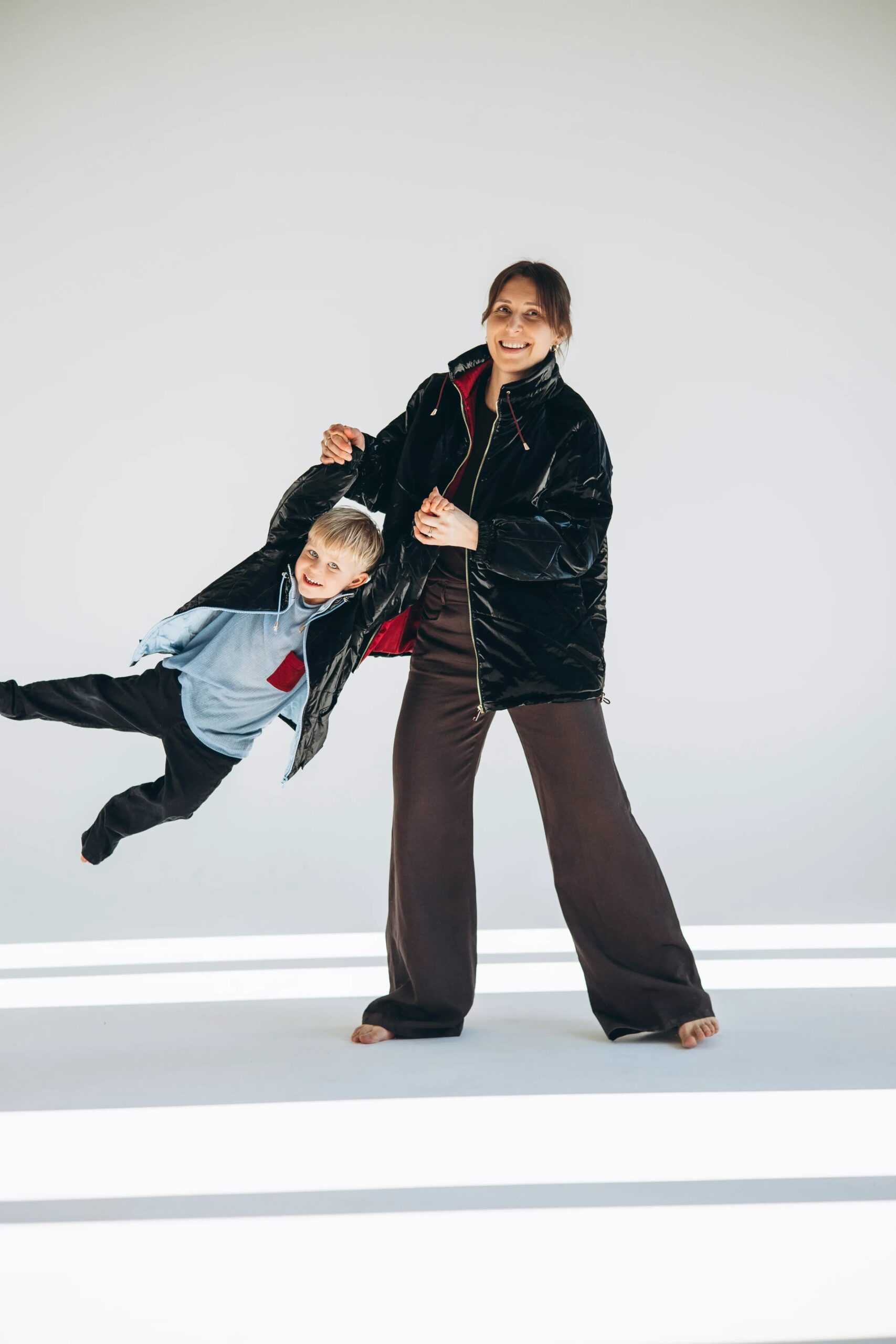 Kid's Wool Puff Jacket - Black - Natural, Non-Toxic & Insulated with 100% Wool - Image 4