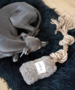 Natural Woolen Dog Tug Toy - Beige