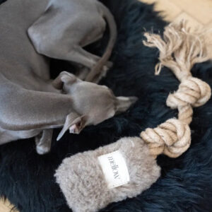 Natural Woolen Dog Tug Toy - Beige