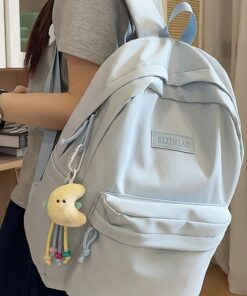 2025 Schultasche für Highschool-Schüler Mädchen Junior High School Studentin College-Stil-Rucksack Einfarbiger College-Student Einfacher und vielseitiger Rucksack