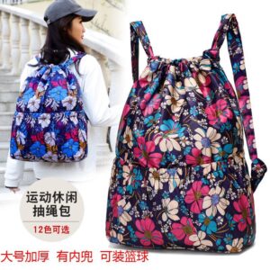 Rucksack mit Kordelzug, Damen-Nylon-Kordeltasche, großfassungsfähiger Mommy Versatile Light Outing Reise-Sportrucksack