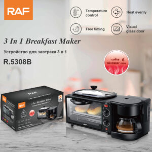 Haushalts-Drei-in-Eins-Kaffeeofen-Toaster, multifunktionaler automatischer Toaster, Backofen, Mini-Elektroofen-Omelett,
