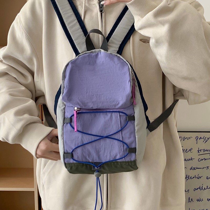 Outdoor-Rucksack mit Kordelzug Mini-Tasche leicht und vielseitig Wandertasche Damen leichter Reise-Rucksack