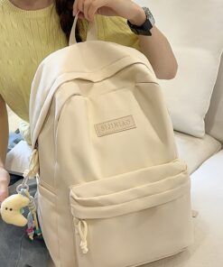 Alternative view of 2025 Schultasche für Highschool-Schüler Mädchen Junior High School Studentin College-Stil-Rucksack Einfarbiger College-Student Einfacher und vielseitiger Rucksack