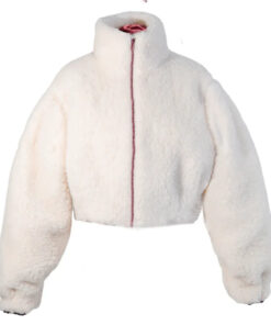 Woolen Women's Short Jacket - White