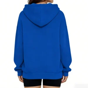 Alternative view of Frühling Herbst Lässiger Oversize-Hoodie Langarm-Sweatshirt Einfarbiger Pullover Damen Locker Sitzende Oberteile Damen-Hoodies Sweatshirt - AliExpress 200000345