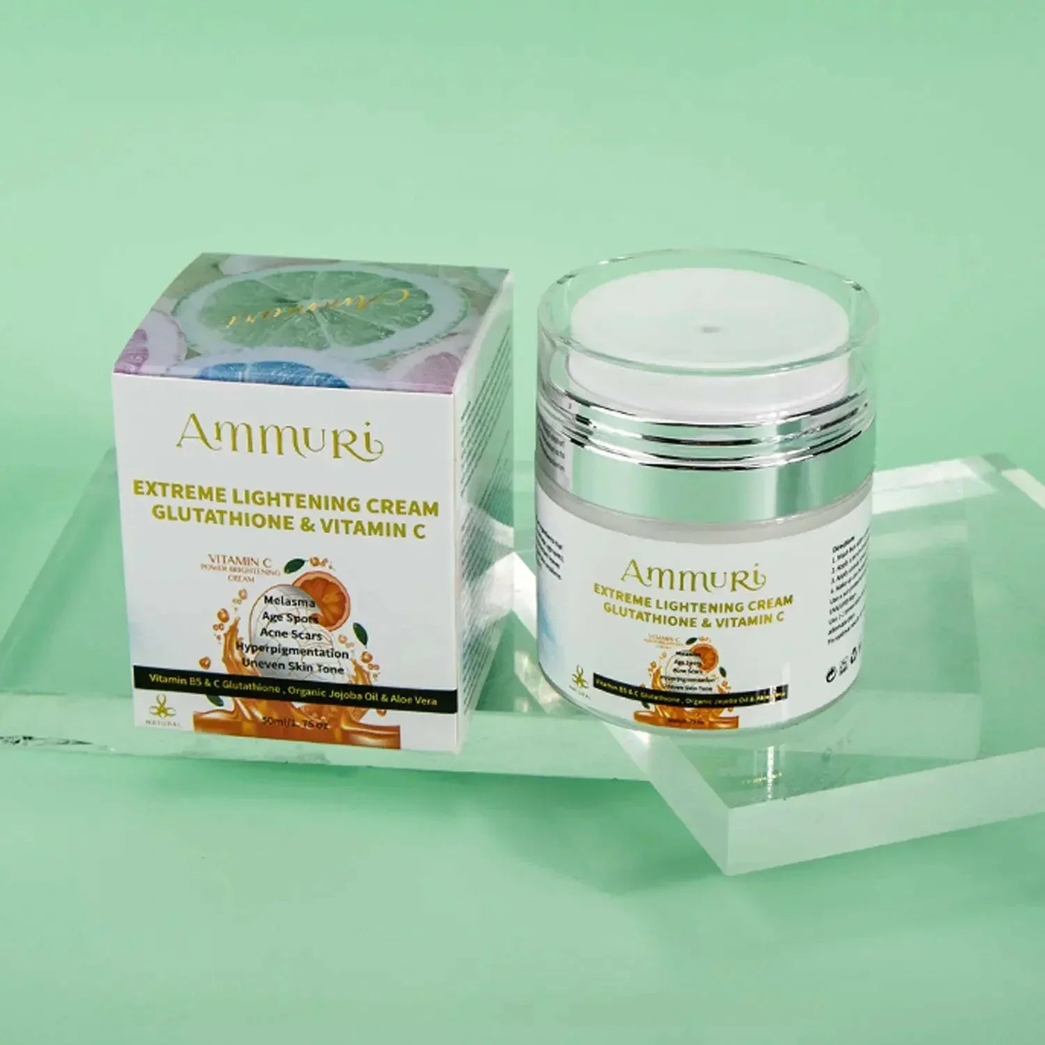 Ammuri Lightening Brightening Moisturiser Cream – For Face, Body & Sensitive Areas (50g)