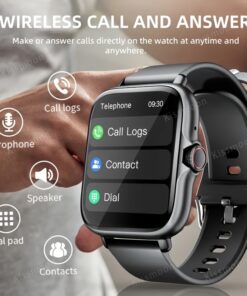 Alternative view of New Full-touch Large-screen Smartwatch - USB Rechargeable, Supports Wireless Calls/dial/message Reminders, Multiple Sports Modes, Remote and Music, with Stainless Steel Strap, the Perfect Gift for Family and Friends, for iPhone and Android