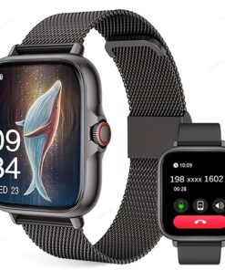 New Full-touch Large-screen Smartwatch - USB Rechargeable, Supports Wireless Calls/dial/message Reminders, Multiple Sports Modes, Remote and Music, with Stainless Steel Strap, the Perfect Gift for Family and Friends, for iPhone and Android