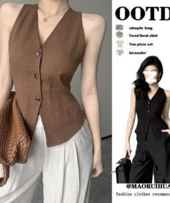 Alternative view of Elegante Weste für Frauen, Sommer-Oberbekleidung, 2025 neues slim-fit, modisches ärmelloses Oberteil für den Sommer, dünner Stil