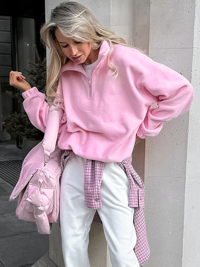 Französischer minimalistischer Lazy Fashion Damen-Sportpullover, 2026 Herbst/Winter neues Nischenoberteil für einfarbige Oberbekleidung - Image 5