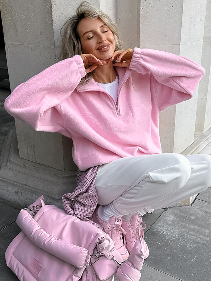 Französischer minimalistischer Lazy Fashion Damen-Sportpullover, 2026 Herbst/Winter neues Nischenoberteil für einfarbige