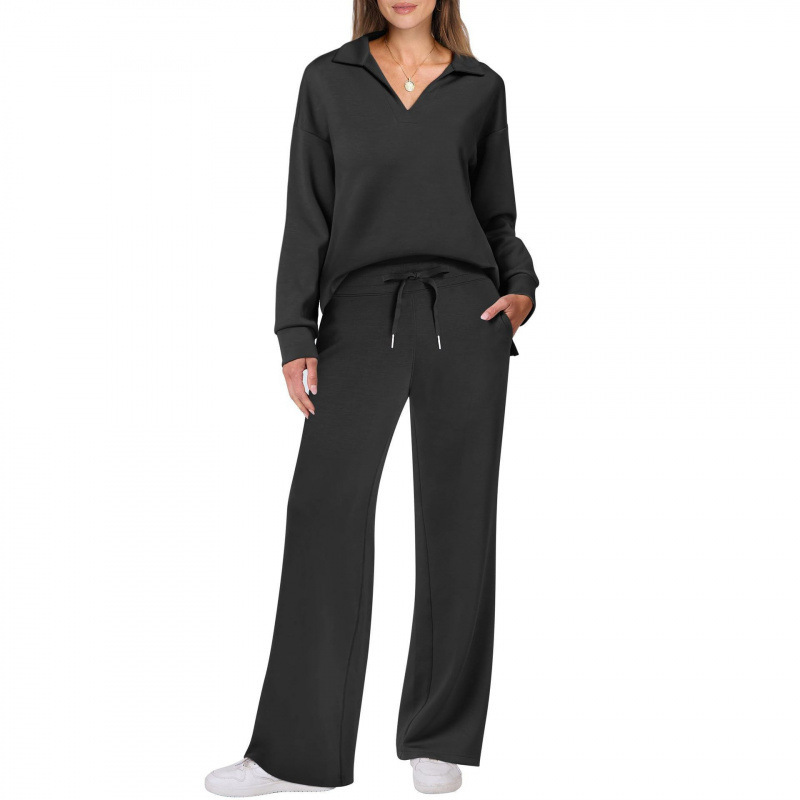 Amazon Europäischer und amerikanischer Frühling & Herbst Neue Mode Freizeit Damen mit Langarm, Kordelzug Einfarbiges