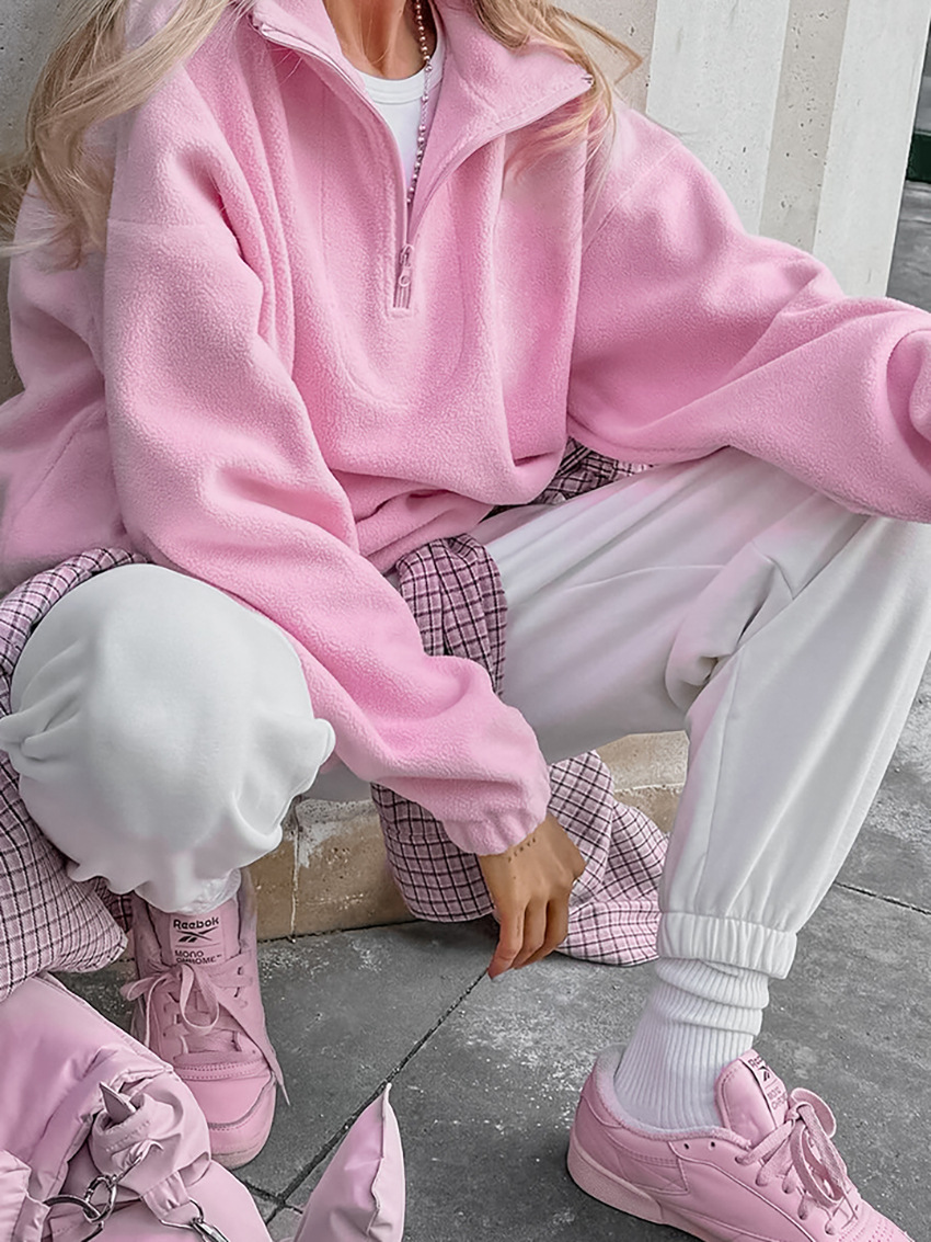 Französischer minimalistischer Lazy Fashion Damen-Sportpullover, 2026 Herbst/Winter neues Nischenoberteil für einfarbige
