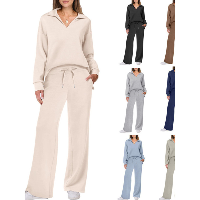 Amazon Europäischer und amerikanischer Frühling & Herbst Neue Mode Freizeit Damen mit Langarm, Kordelzug Einfarbiges