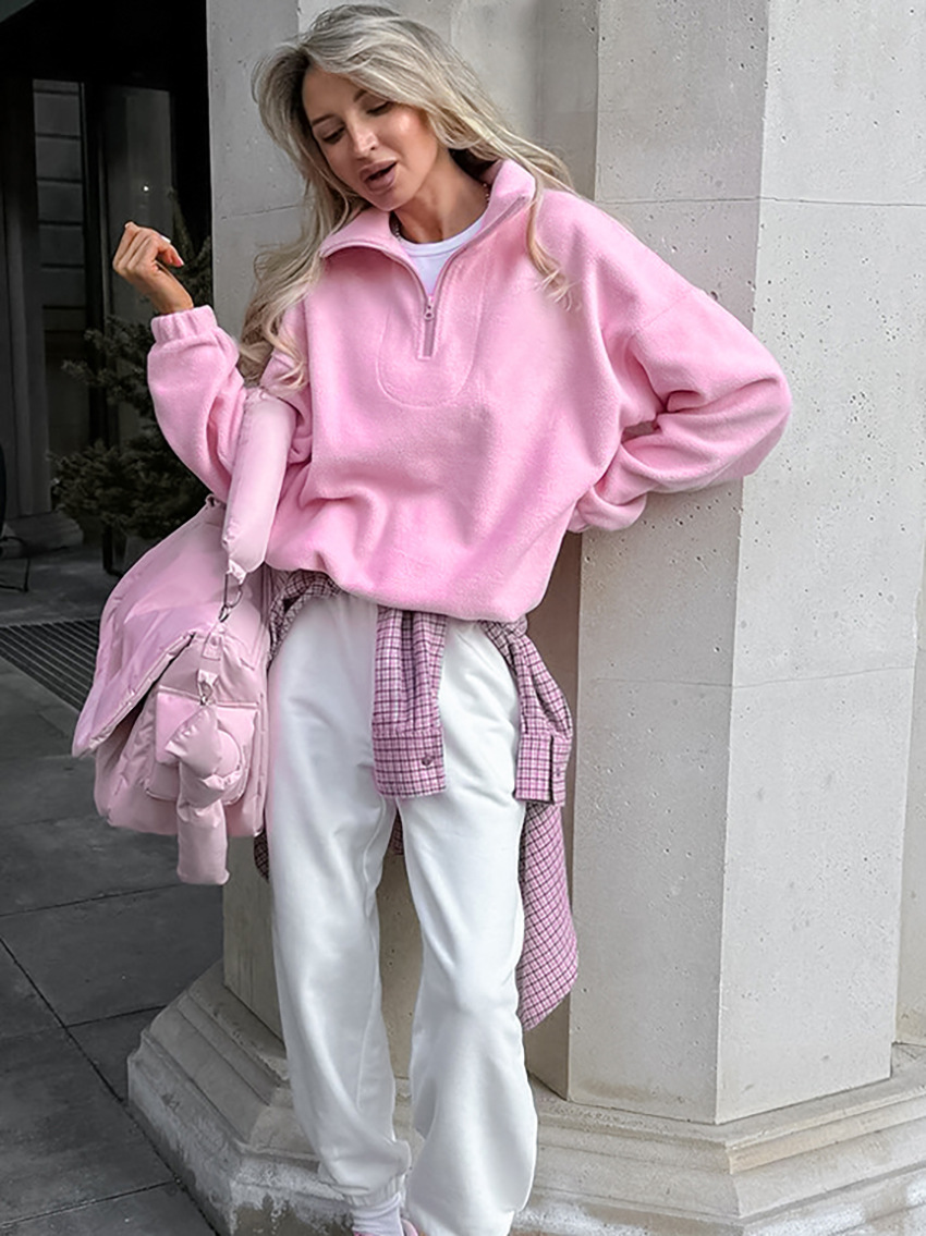 Französischer minimalistischer Lazy Fashion Damen-Sportpullover, 2026 Herbst/Winter neues Nischenoberteil für einfarbige Oberbekleidung - Image 4
