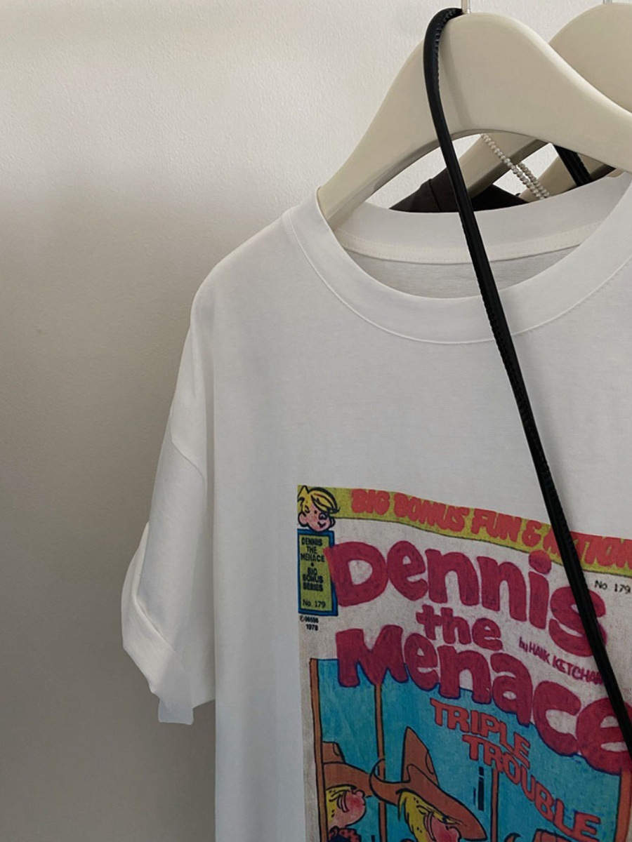 Südkoreas Dongdaemun 2025 Sommer New-Fashion Cartoon-Print Locker lässiger Vielseitiger Kurzarm-T-Shirt Top Frauen - Image 4