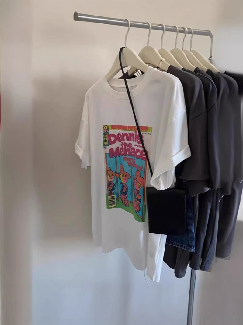 Südkoreas Dongdaemun 2025 Sommer New-Fashion Cartoon-Print Locker lässiger Vielseitiger Kurzarm-T-Shirt Top Frauen - Image 5