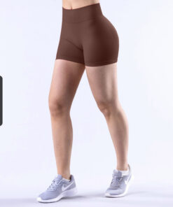 Dfyne nahtlose, tief geschnittene Yogashorts grenzüberschreitende Fitness-Yogahosen Pfirsichhüfte hohe Elastizität schnell trocknende, enge Dreipunkthosen