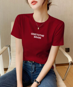 Alternative view of [ODE] 2025 Sommer Neues Kurzarm-T-Shirt Damen mit Letterprint Crew Neck Vielseitiger Schlanker Slim Slim Fit Kurzarmshirt Stylish Top