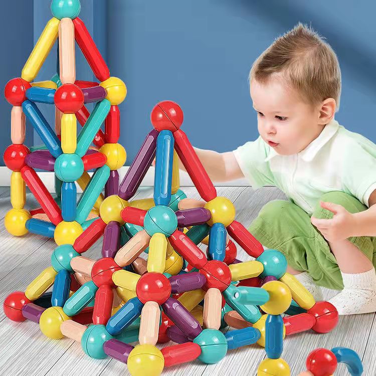 Grenzüberschreitende Magnetstäbe, Kinderkinder, Bildungsspielzeug, intelligente Entwicklung, vielseitige magnetische Bausteine, One Piece, Dropshipping, Magnetismus - Image 3