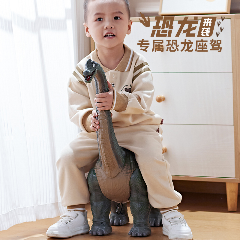 Das Triceratops Kinder-Dinosaurier-Geräusch- und Lichtspielzeug kann verwendet werden, um auf einem Modellspielzeug mit einem Slider zu sitzen, einem Geschenk für den Spazierwagen der Jungen - Image 3