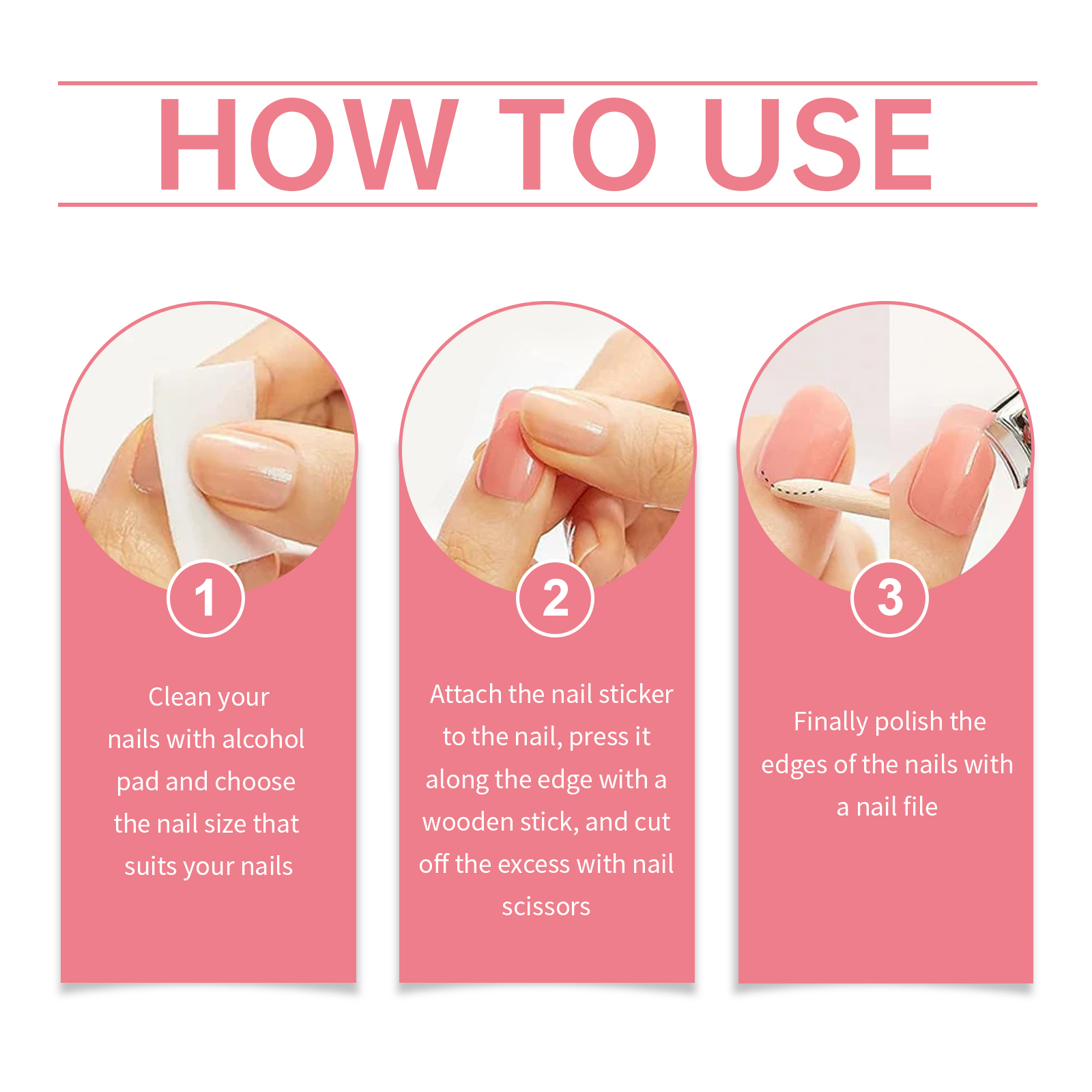 EELHOE Soft Gel Nail Sticker Set (Shiny Pink) Semi-Baked Nail Paper, Fresh And Shiny Minimalist Style Soft Nail Stickers - Image 6