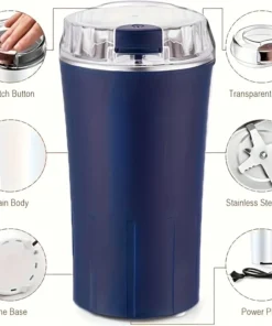 Electric Coffee Bean Grinder Multifunctional with One-Press Control Food Processor Blender for Espresso Nuts Grains Easy Clean