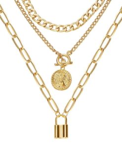 Alloy jewelry portrait layered necklace
