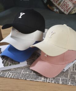 Hat Women's Spring and Summer Letter Y Baseball Hat Hard Top Sunshade Sunscreen Cap