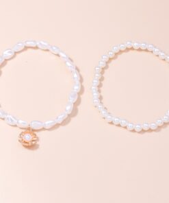 Alternative view of Pearl jewelry shell pendant anklet