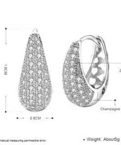 Alternative view of European and American style hollowed out diamond inlaid K gold zircon ear clip accessories