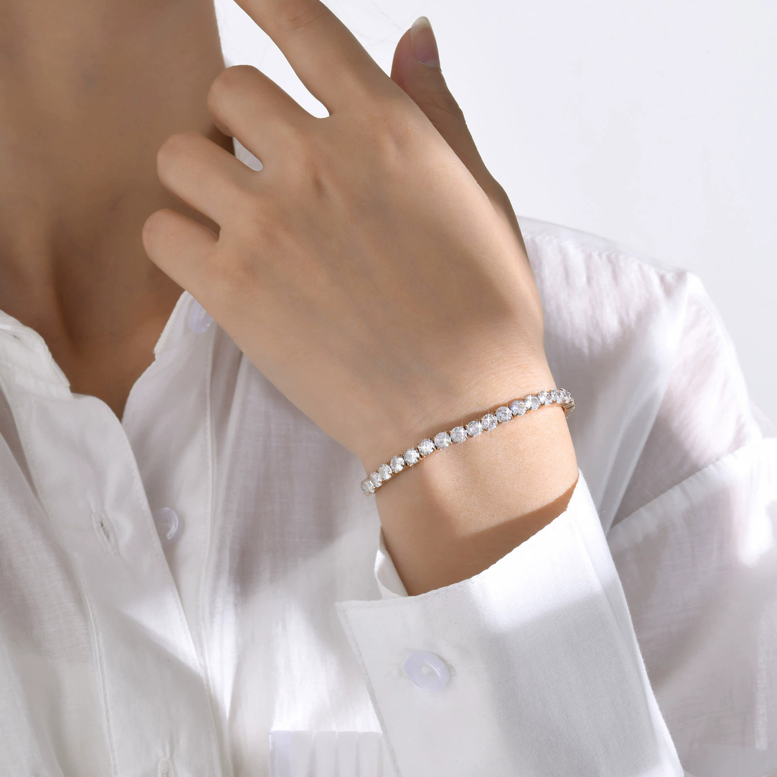 Full Diamond Tennis Bracelet Jewelry - Image 2