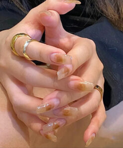 Smudged Fake Nails Nail Piece Removable Manicure Nail Piece Wear Nail Piece Ballet Nails