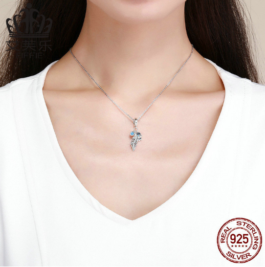 Avelle S925 Fashion Sterling Silver Charm Popular Feather New Hemian Style Silver Bead Accessories Y SCC880 - Image 2