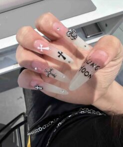 Alternative view of Reines, handgemachtes, tragbares, cremeweißes Y2K-Kreuz High-End, elegante INS-Nischen-Nagelkunst-Aufkleber, heißes Mädchen, Schülerin, Nagelkunst-Aufkleber,