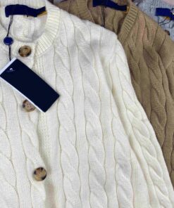 RL Rough Pony Logo Paul verdickter Rundhals-Stickpullover, Damen-Strickjacke, kurze Herbst-/Winterjacke