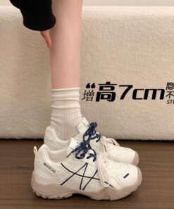 Alternative view of Koreanischer Stil Moral-Trainingsschuhe mit dicker Sohle Damengröße 2026 Frühling/Herbst Neue vielseitige Schnürschuhe Damen-Freizeitschuhe
