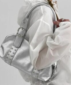 Y2K Millennium Hot Girl Nischendesign Vintage, personalisierte, genietete Handtasche Boston Kissentasche Damen Achseltasche
