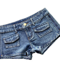 Seitenreißverschluss-Sexy-Denimshorts, nostalgische Baumwoll-Atmungsrocknende, enge Hotpants, abgenutzte Nachtclub-Livestream-Damenhosen