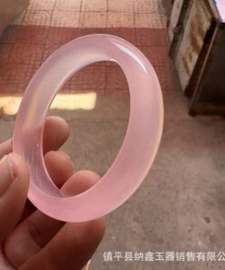 Alternative view of Fabrik-Großhandel hochwertiges Jadeit-Eis-Typ Pfirsichblüten-Pink-Armband, Hoch-Eispulver-Kristallarmband, Quarzit-Jade-Pink-Jade-Armband
