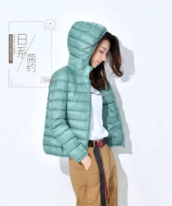 Alternative view of Grenzüberschreitende TikTok-Daunenjacke für Frauen, leichte und verdickte Studentenjacke im koreanischen Stil, beliebte weiße Duck-Down-Warmjacke