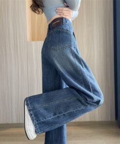 Birnenförmige, weite Jeans für Damen, Winter 2025, super stylische, hoch taillierte, lockere Hosen mit geradem Bund