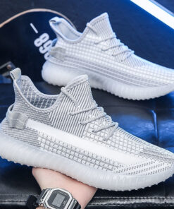 Alternative view of Mesh atmungsaktive Kokosnussschuhe, neue Herrenschuhe, Sommer 2025 vielseitige, modische, lässige Fliegenstrickschuhe, Studentensportschuhe für Herren