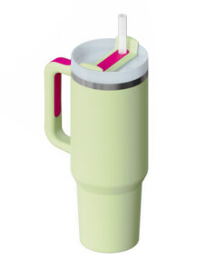 40 Oz Tumbler With Handle Straw Insulated, Stainless Steel Spill Proof Vacuum Coffee Cup Tumbler With Lid Tapered Mug Gifts For Valentine Lover Suitable For Car Gym Office Travel