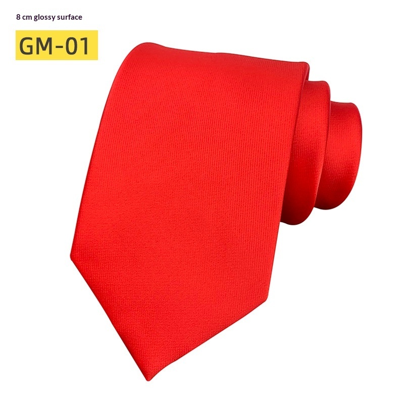 Men's Classic Solid-color Satin Tie - Image 6